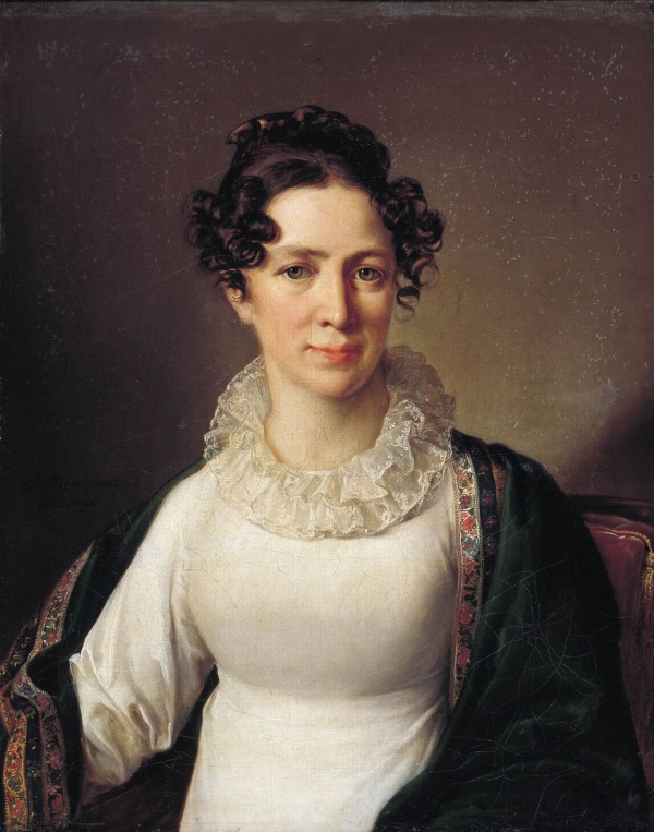 Portrait of a woman with brown eyes by Vasily Tropinin